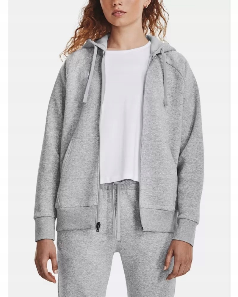 BLUZA DAMSKA UNDER ARMOUR ROZPINANA Z KAPTUREM SZARA RIVAL FLEECE HOODIE XS
