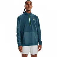 Kurtki męskie - Męska kurtka do biegania Under Armour UA RUN ANYWHERE PULLOVER - turkusowa - miniaturka - grafika 1