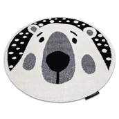 Dywany dla dzieci - Dywan dziecięcy JOY Koło Teddy miś, dla dzieci - Strukturalny, dwa poziomy runa krem / czarny szary koło 160 cm - miniaturka - grafika 1