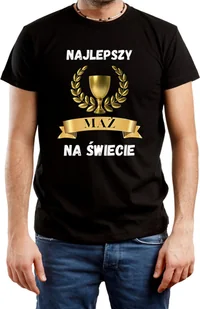 T-SHIRT MĘSKI PREZENT DLA MĘŻA Z NADRUKIEM KOSZULKA CZARNA R-S A55 - Koszulki męskie - miniaturka - grafika 1