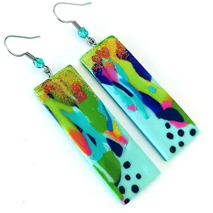 Kolorowe Kolczyki Prostokąty - Kolczyki - miniaturka - grafika 1