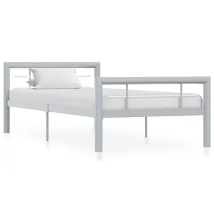 Szare metalowe łózko pojedyncze 90 x 200 cm - Hegrix - Łóżka - miniaturka - grafika 1