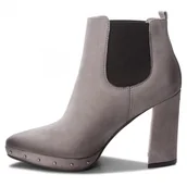 Botki damskie - Carinii Botki Skórzane Szare Damskie 40 Snr - miniaturka - grafika 1