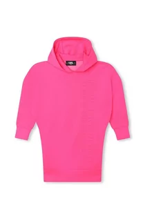 Sukienki i spódniczki dla dziewczynek - Karl Lagerfeld sukienka dziecięca kolor fioletowy midi oversize - grafika 1