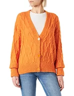 Swetry damskie - United Colors of Benetton Damski kardigan M/L 1168d601e sweter, pomarańczowy 8d4, S - miniaturka - grafika 1