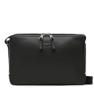 Torby męskie - Saszetka Lacoste Split Cow Leather NH3270CE Czarny - miniaturka - grafika 1