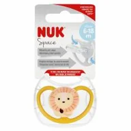 Smoczki uspokajające - Nuk Smoczek uspokajający silikonowy 6-18m Space Lew 10736385 - miniaturka - grafika 1