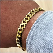 Bransolety męskie - Gruba Bransoletka Złota Męska Pancerka 21 Cm 7 Mm Srebro 925 Na Prezent - miniaturka - grafika 1