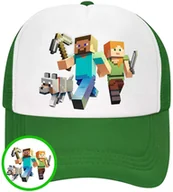 Czapki i chusty sportowe męskie - CZAPKA Z DASZKIEM MINECRAFT DLA DZIECI SIATKA ZIELONA BEJSBOLÓWKA - miniaturka - grafika 1