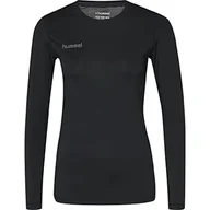 Koszulki i topy damskie - Hummel Hummel Damska koszulka Hml First Performance Women Jersey L/S Base Layer Top czarny czarny S 204515-2001 - miniaturka - grafika 1