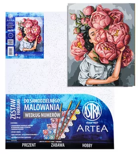 Obraz malowanie po numerach 40x50cm w Piwoniach Astra - Malowanie po numerach - miniaturka - grafika 1