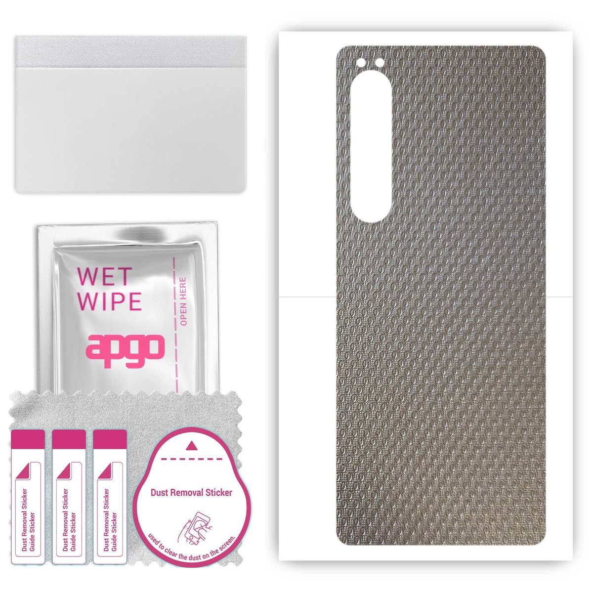 Folia naklejka skórka strukturalna na TYŁ do Sony Xperia 10 IV SO-52C - Aluminium krople - apgo SKINS