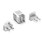 Ładowarki do telefonów - Energizer Ultimate - Ładowarka sieciowa Multiplug EU / UK / US GaN 20W PD (Srebrny) - miniaturka - grafika 1