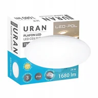 Lampy sufitowe - Plafon okrągły Led Uran 24W 4000K neutralna biel IP44 czujnik ruchu Led-Pol - miniaturka - grafika 1