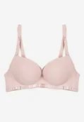 Biustonosze - Różowy Koronkowy Biustonosz Typu Push Up z Regulowanymi Odpinanymi Ramiączkami Ilathwen - miniaturka - grafika 1