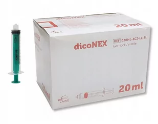 DicoNex Strzykawka DicoNex 3-częściowa Luer- Lock 50 szt. 20 ml |   NN-MZA-BLLB-020 - Meble i wyposażenie gabinetów medycznych - miniaturka - grafika 1