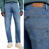 Spodnie męskie - Lee OSCAR Dark Days LUŹNE ZWĘŻANE SPODNIE JEANSOWE BLUE DżINS W34 L34 - miniaturka - grafika 1