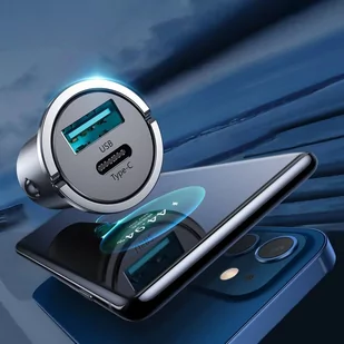 Joyroom szybka ładowarka samochodowa USB Typ C / USB 45 W 5 A Power Delivery Quick Charge 3.0 AFC SCP szary (C-A35) - Ładowarki samochodowe - miniaturka - grafika 4