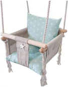 Leżaczki i huśtawki - Miętowa huśtawka dla dzieci w gwiazdki A1-P27 - miniaturka - grafika 1