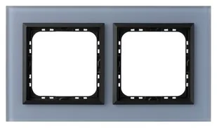 Ospel Ramka  podwójna SONATA szronione szkło 4mm - niebieski/czarny - Klawisze i ramki - miniaturka - grafika 1