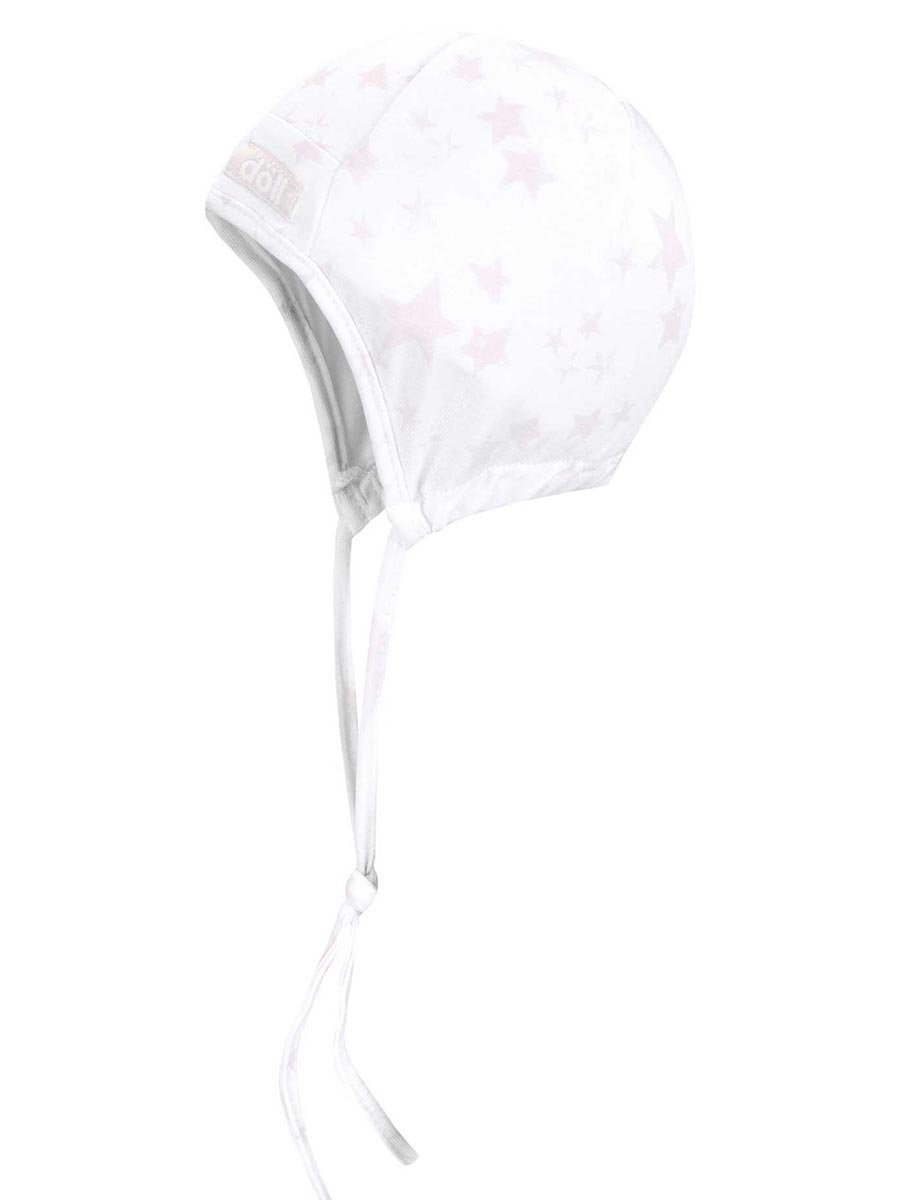 Niemowlęca czapka wiązana różowa Doll