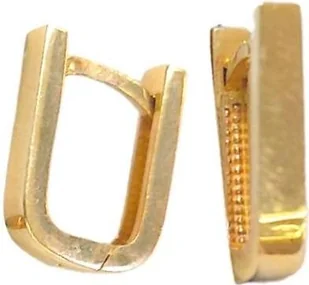 Złote kolczyki 585 wąskie przecinki 1,94 g przy uchu kwadratowe koluszka - Kolczyki - miniaturka - grafika 1