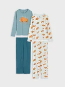 Piżamy chłopięce - Sinsay - Bawełniana piżama dwuczęściowa z nadrukiem 2 pack - niebieski - miniaturka - grafika 1