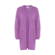 Swetry damskie - Jalene Damska modna kurtka w paski, długi kardigan nylon, fioletowy, rozmiar M/L, liliowy, M - miniaturka - grafika 1
