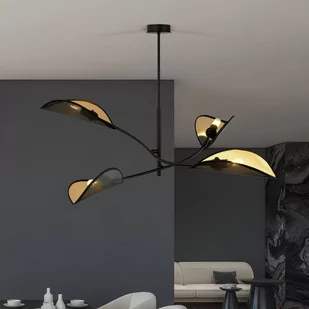 Emibig LOTUS 4 BLACK/GOLD 1106/4 lampa sufitowa żyrandol oryginalny Design abażury 1106/4 - Lampy sufitowe - miniaturka - grafika 4