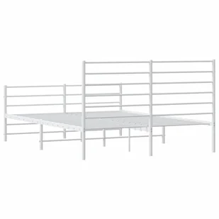 Metalowa rama łóżka z wezgłowiem i zanóżkiem, biała, 120x200 cm Lumarko! - Inne meble do sypialni - miniaturka - grafika 9