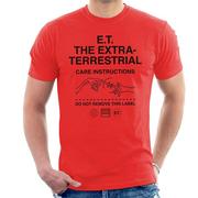 Koszulki męskie - E.T. E.T. Koszulka męska Extra Terrestrial Care Instructions Czerwony Large - miniaturka - grafika 1