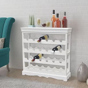 vidaXL Stojak na wina Abreu Biały - Stojaki na wino - miniaturka - grafika 1