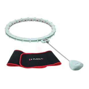 ZESTAW HULA HOP MAGNETYCZNY GREEN HHM14 Z LICZNIKIEM HMS + PAS WYSZCZUPLAJĄCY BR163 - Pozostały sprzęt i akcesoria do ćwiczeń - miniaturka - grafika 1