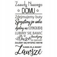 Naklejki na ścianę - Napis na ścianę naklejka 100x50cm wybór koloru Zasady naszego domu.. 257 - miniaturka - grafika 1