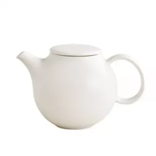 Kinto PEBBLE - Dzbanek ze stalowym zaparzaczem do herbaty - Biały 480 ml - Zaparzacze i kawiarki - miniaturka - grafika 1