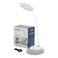 Lampy stojące - Lampka biurkowa 5W LED SZARA Przenośna USB Regulacja Barw Bezprzewodowa - miniaturka - grafika 1