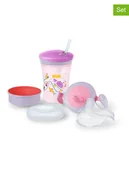 Butelki dla niemowląt - NUK 6-częściowy zestaw "Evolution" w kolorze jasnoróżowo-fioletowym - miniaturka - grafika 1