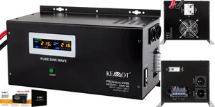 Kemot zasilania awaryjnego kemot prosinus-1600 urz3411 falownik czysty sinus funkcja ładowania 12 V 230 V 3000 VA/1600 W, czarna URZ3411 - Zasilacze awaryjne UPS - miniaturka - grafika 2