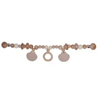 Zawieszki dla dzieci i niemowląt - Drewniana zawieszka - łańcuszek do wózka Nugatowy - Muszelka, Label Label - miniaturka - grafika 1