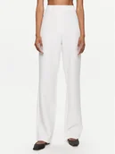 Spodnie damskie - YAS Spodnie materiałowe Izzie 26032131 Biały Regular Fit - miniaturka - grafika 1
