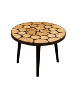 Ławy i stoliki kawowe - Stół Z Plastra Drewna Żywica Epoksydowa 58 cm x 58 cm x 3 Cm | Pdos_071707_Z05 / Wood & Resin - miniaturka - grafika 1