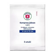 Apteczki i materiały opatrunkowe - SILESIAN PHARMA SP ZOO Kompresy jałowe z gazy 17-nitkowe 12-warstwowe 5 x 5 cm x 3 szt Apteczka ABC - miniaturka - grafika 1