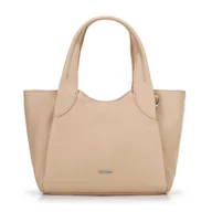 Torebki damskie - Damski kuferek z ekoskóry mały beżowy - miniaturka - grafika 1