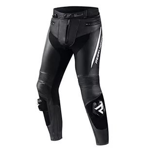 REBELHORN Fighter skórzane spodnie motocyklowe, podwójne i potrójne szwy, wentylacja z poliestru, siateczki i spandex, elastyczne panele - Odzież motocyklowa - miniaturka - grafika 1