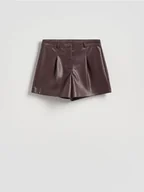 Spodenki damskie - Reserved - Szorty z imitacji skóry - bordowy - miniaturka - grafika 1