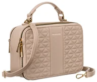 Torebki damskie - Stylowa listonoszka pudełkowa torebka crossbody damska na ramię skóra ekologiczna Peterson, beżowy - miniaturka - grafika 1