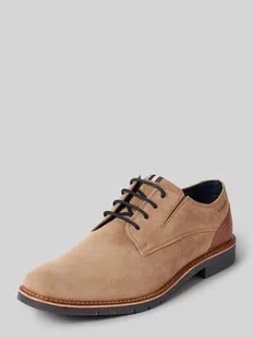 Buty derby z detalami z logo model ‘Merlo’ - Półbuty męskie - miniaturka - grafika 1