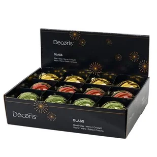 Bombka szklana w prążki mix 3 kolorów - Bombki - miniaturka - grafika 1