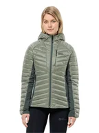 Kurtki damskie - Jack Wolfskin Kurtka pikowana "Routeburn Pro" w kolorze zielonym - miniaturka - grafika 1