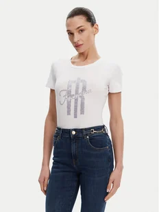 Fracomina T-Shirt FP25ST3002J449N5 Biały Slim Fit - Koszulki i topy damskie - miniaturka - grafika 1